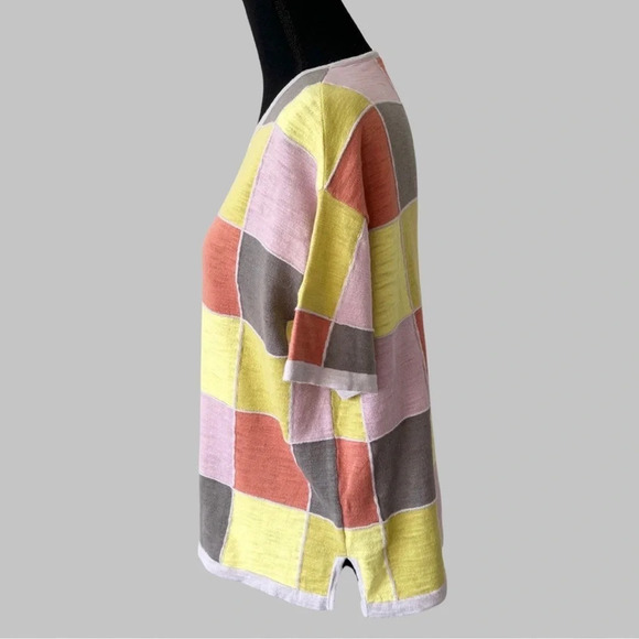 Mansted Ice-tea Lemon Checked Short Sleeve Top - Picture 3 of 13